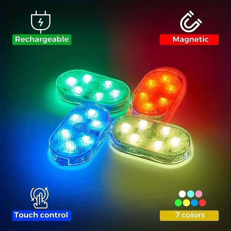 LED Car Interior Lighting, Finger Touch Sensor Reading Lamp, ,7 Colors LED Interior Car Lights, Wireless Magnetic Welcome Cars Lamp, Auto Roof Ceiling Reading Lamp, LED Car Styling Night Light Mini USB Charging Car Light LED Car Interior Lighting, Finger Touch Sensor Reading Lamp, ,7 Colors LED Interior Car Lights, Wireless Magnetic Welcome Cars Lamp, Auto Roof Ceiling Reading Lamp, LED Car Styling Night Light Mini USB Charging Car Light